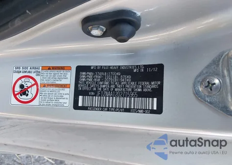 2013 Scion Fr-S из США, поврежденный, VIN JF1ZNAA12D2715965